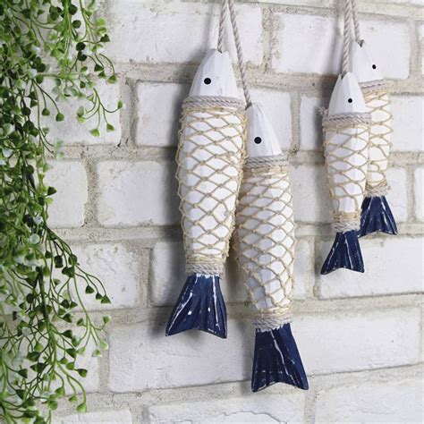 2 Pcs Vintage Wooden Fish Wall Decor Rustic Wood Fish Nautical Etsy