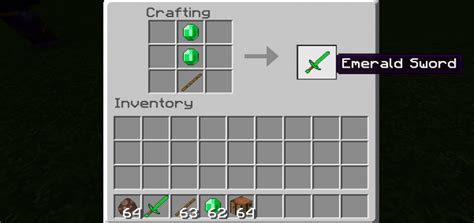 How To Make A Emerald Sword In Minecraft No Mods Juice