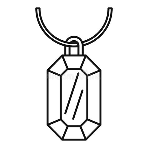 Gemstone Necklace Icon Outline Style Stock Illustration Illustration