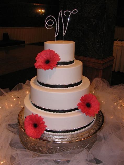 Black And Coral Cake With Bling Round Wedding Cakes Coral Cake