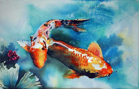 Pin By Linda Grant On Watercolors Watercolor Fish Koi Watercolor