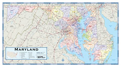 Detailed Political Map Of Maryland Ezilon Maps Images