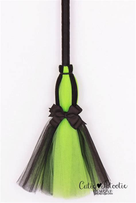Ready To Ship Bewitched Broomstick Lime Green And Black Halloween