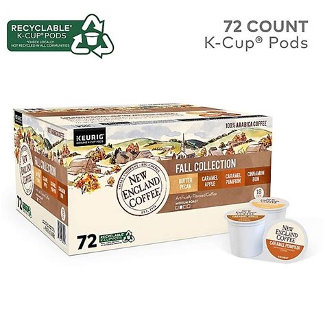 New England Coffee Fall Collection Variety Pack Keurig K Cup Pods 72 Ct