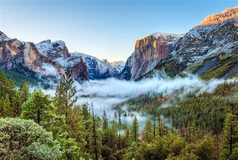 Nature Landscape Mountain Yosemite National Park Usa Trees Forest