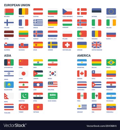 Flags World Royalty Free Vector Image VectorStock