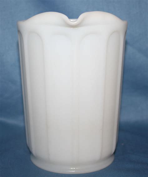 Vintage Hazel Atlas Milk Glass Syrup Pitcher Juice Creamer Milk Pitcher