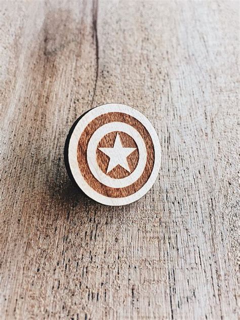 Captain America Shield Wooden Pin Marvel Comics Avengers Captain