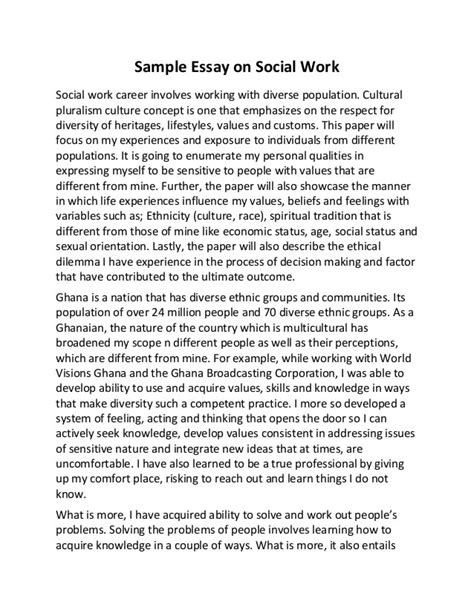 Sample Essay On Social Work