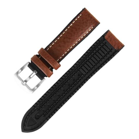 20mm High Quality Hybrid Leather Rubber Watch Strap Band Ebay