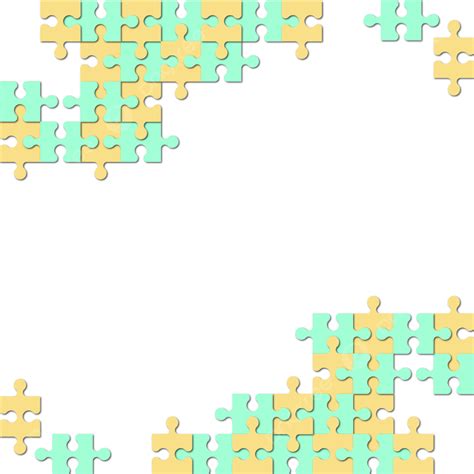 Jigsaw Puzzle Pieces Vector Png Images Vector Colorful Puzzle Border
