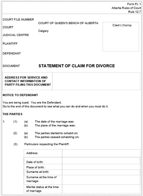 Two persons who cohabited and are living. Preparing Alberta Family Law Divorce Forms