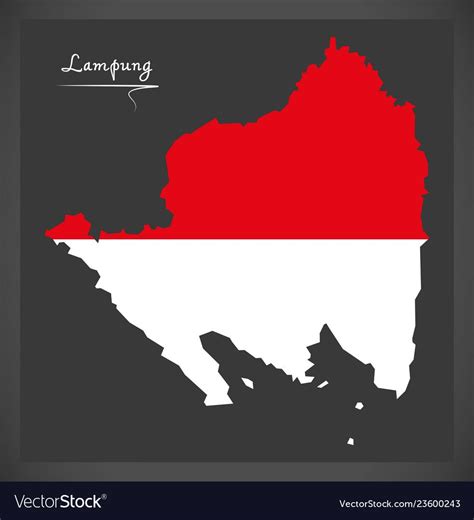 Lampung Indonesia Map With Indonesian National Flag Illustration Download A Free Preview Or