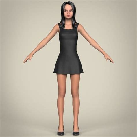 Realistic Beautiful Teenage Girl 3d Model Max Obj 3ds Fbx C4d Lwo Lw