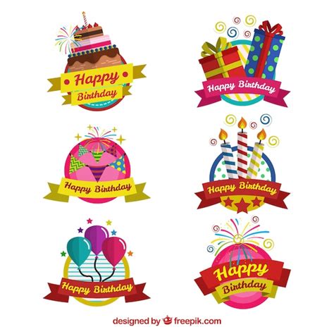 Collection Of Birthday Badge Vector Free Download