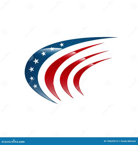 American Star And Stripes Us Flag Logo Design Elements Vector Icons