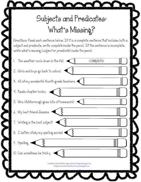 subjects and predicates worksheets coloring pages learny kids