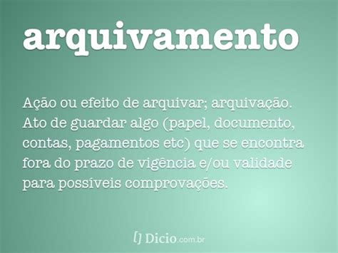 Arquivamento Dicio Dicionário Online de Português