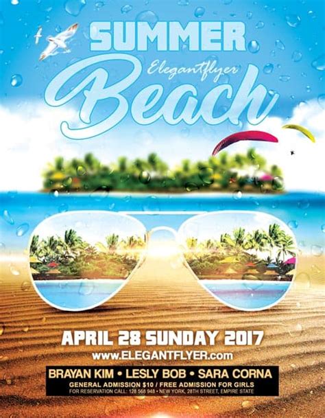 Summer Beach Party Flyer Template Free