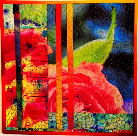 Sara Kelly Art Quilts Wine In The Garden 18 X 24 And 12 X 12 2012