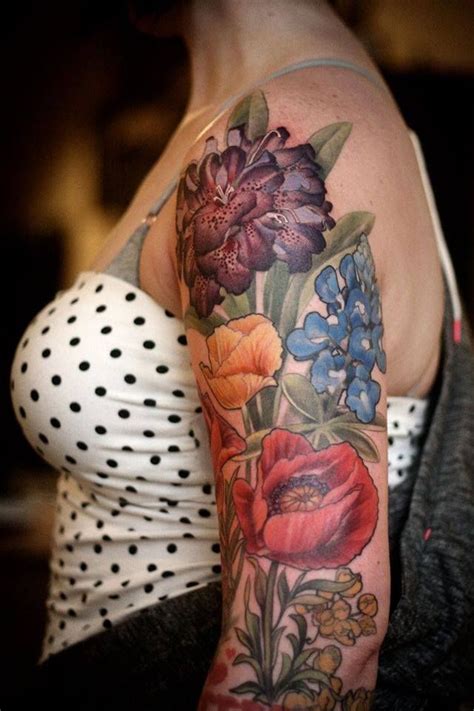 40 Flower Tattoo Half Sleeve Designs