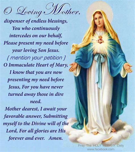 Prayer To The Blessed Mother Mary Our Catholic Prayers Churchgistscom