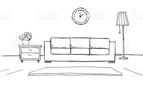 Simple Living Room Drawing For Kids How To Draw A Living Room For