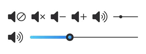 Volume Control Icons Audio Interface Symbols Sound Icons Vector