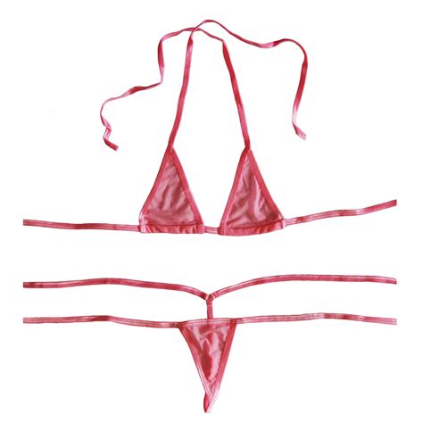buy women s sheer extreme bikini halterneck top and tie sides micro thong sets online at