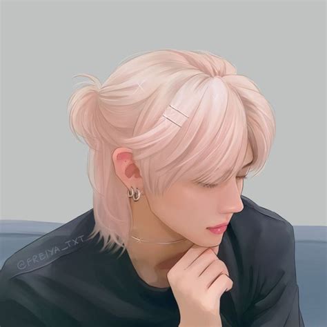 Txt Yeonjun © Fanart Fan Art Girl Short Hair Kpop Drawings