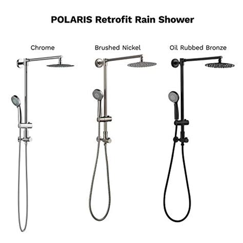 Fennocasa Polaris 1 Retrofit Rain Shower System 3 Setting Rain Shower Head With Handheld Spray