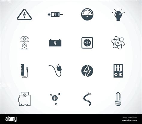 Vector Black Electricity Icons Set Stock Vector Image And Art Alamy