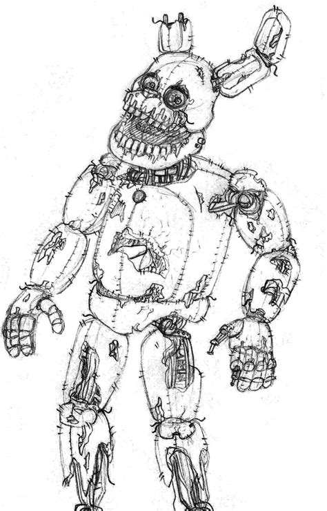 Springtrap Fnaf Coloring Page Spring Trap Fnaf Free Colouring Pages