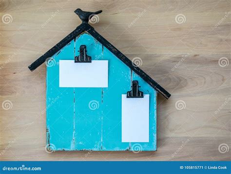 Memo Board Shaped Like A Barn With Blank Business Cards For Customized