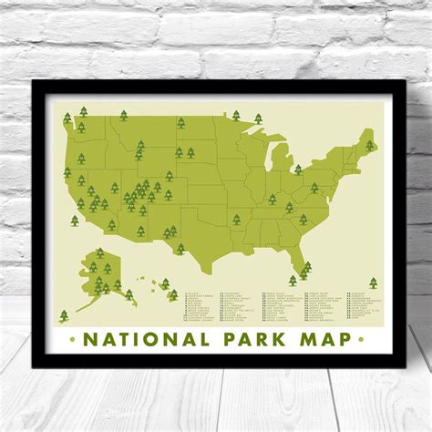 National Park Map Outdoor Explorer T Hiking Art Print Etsy