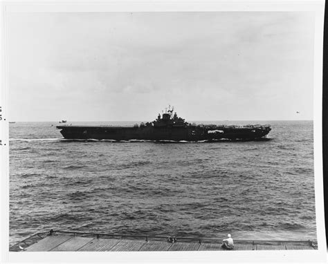 Uss Yorktown Cv 10 A F6f 3 Hellcat Returns To The Carrier From The