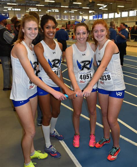 Girls Winter Track Riverhead Relay Team Breaks School Record