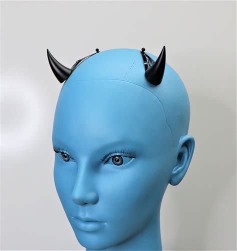 Uv Reactive Demon Horns Small Cute Gothic Devil Halloween Etsy