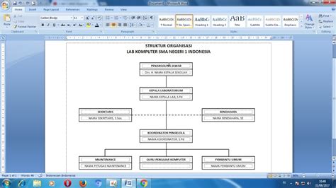 Membuat Diagram Organisasi dari Data Excel Contoh