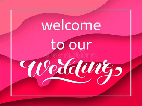 Welcome To The Wedding Brush Lettering Vector Illustration For