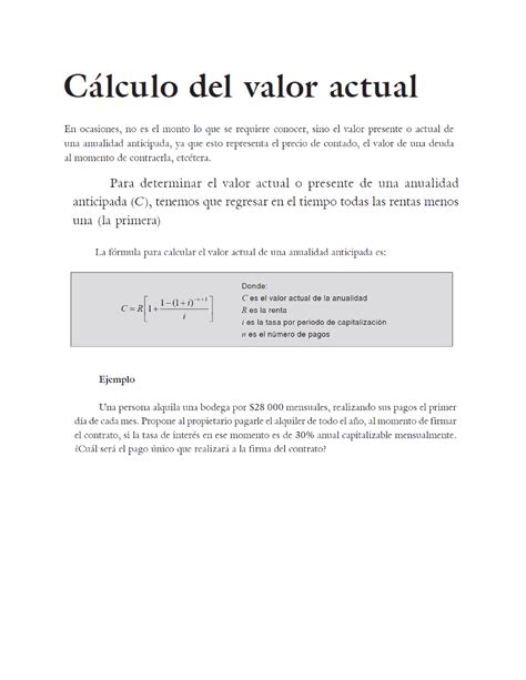 Calculo Del Valor Actual Anualidades Anticipadas Research Methodology