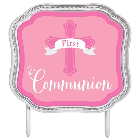 First Communion Cake Topper Pink The Party Warehouse