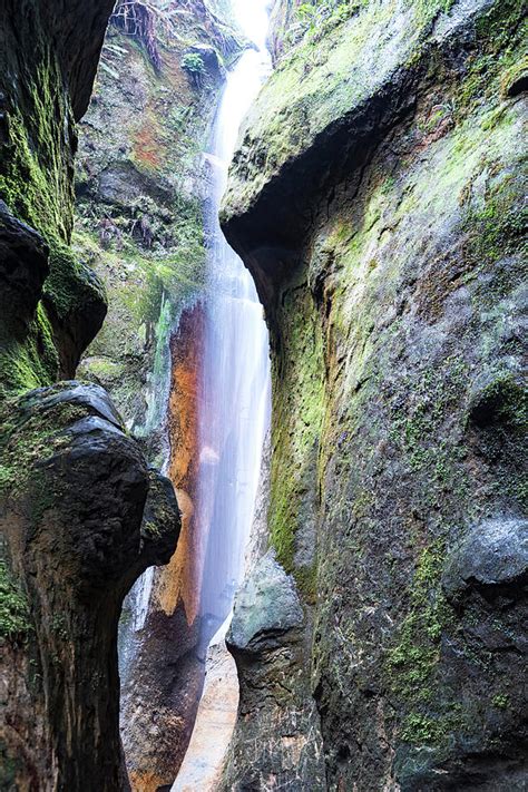 Amazing Vancouver Island Series Sombrio Cave Waterfall Inside Closeup