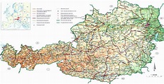 Large detailed road map of Austria with relief | Austria | Europe ...