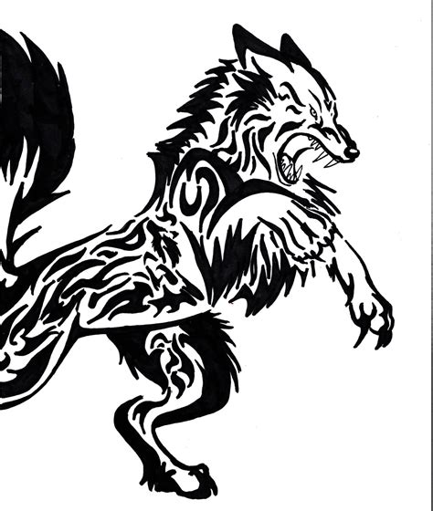 Wonderful Extremely Angry Tribal Wolf Tattoo Stencil Trivales De