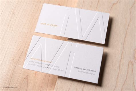 Modern Classic Embossed Smooth White Business Card Template Wise