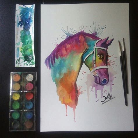 Cavalo Em Aquarela Watercolor Aquarela Cavalo Horse Watercolor