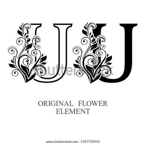 Elegant Initial Letters U Two Color Stock Vector Royalty Free