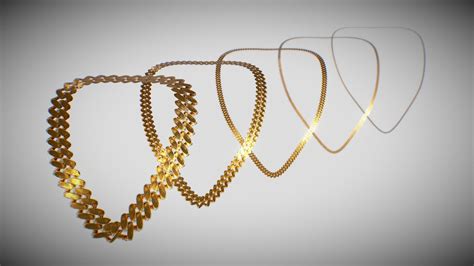 Chain Link Necklace Low Poly Version Buy Royalty Free 3d Model By