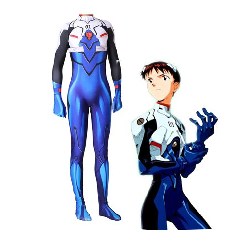Anime EVA Plugsuit Cosplay Costume Ikari Shinji Zentai Bodysuit Suit Jumpsuits
